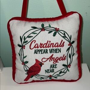 Festive Cardinal Holiday Pillow
